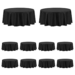 PureFit 10 Pack Black Round Table Cloths 70