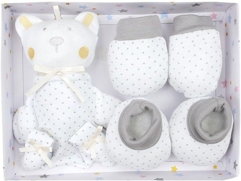 CAJITA REGALO MUÑECO + PATUCOS Y MANOPLAS GRIS: Amazon.es: Bebé