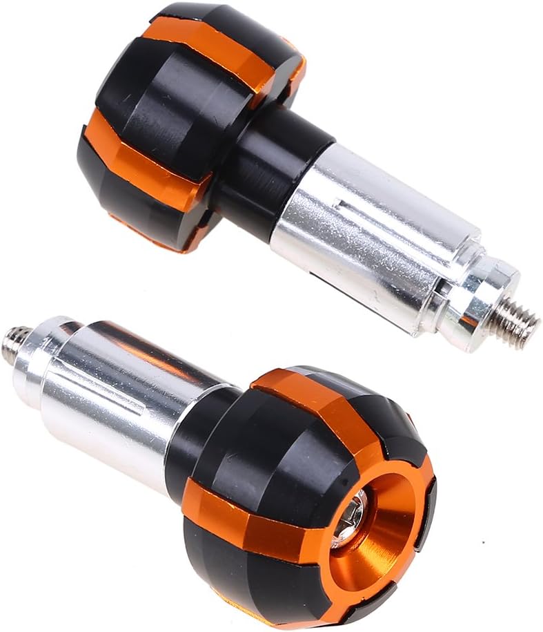 2x Motorbike Bar Ends POSSBAY CNC Motorcycle Handle Bar End Caps Plugs 7/8" 22mm, Orange
