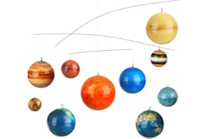 Hollowfly 3D Solar System Mobile Hanging Planets Solar System Decor Educational Planets Model Large Space Nursery Decor for Boys Girl Space Themed Gift