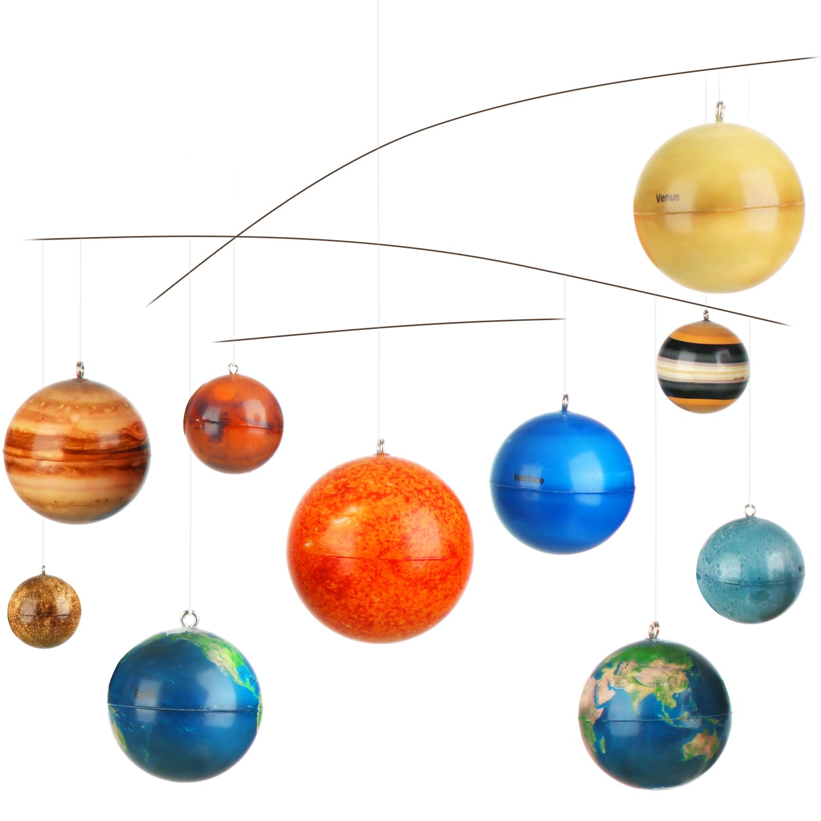 Photo 1 of Hollowfly 3D Solar System Mobile Hanging Planets Solar System Decor Educational Planets Model Large Space Nursery Decor for Boys Girl Space Themed Gift