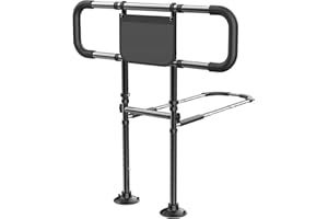 KVRFLTF Bed Rails for Elderly Adults Safety with Extending Non-Slip Handle, ASTM Approved Adjustable Bed Assist Rail for Seniors, 400lb Weight Capacity, Storage Pocket & Fixing Strap,Fits Twin/Full/Queen/King