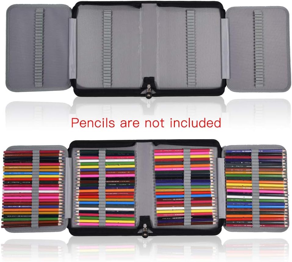 Oumefar Gold Large Pencil Case with 150 Elastic Slots Wrap Colouring Pencil Holder Pen Organizer Bag for Artists Drawing Art Sketches - Image 5