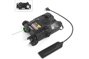 NOBUHIRO Airsoft PEQ 15 Laser Sight, with Red/Green Laser, IR Laser, White LED Flashlight, Tactical PEQ Box Aiming with Remote Pressure Switch, Fit for 20mm Picatinny Rail AEG GBB CQB