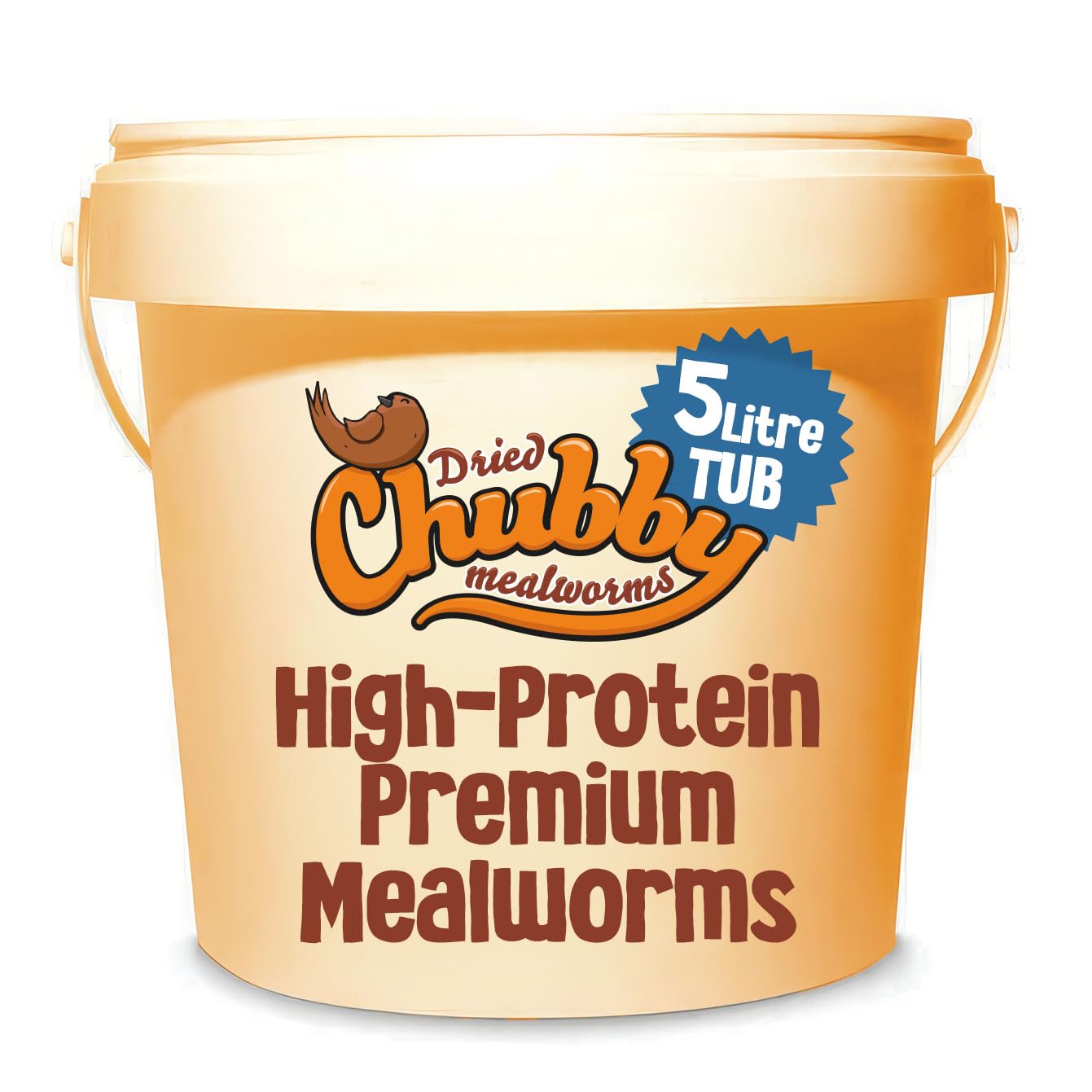Chubby Mealworms (5 Litre), Dried Mealworms For Wild Birds, Protein Rich Dried Meal Worm High Energy for WildBirds, Reptiles, Gecko