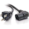 C2G 6FT Premium 90 Degree Replacement AC Power Cord - Durable Power Cable for TV, Computer, Monitor, Appliance & More (24240)