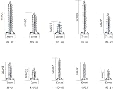 Vwoqiy 228Pcs Self Tapping Screws M3/M4/M5 Cross Drive Flat Countersunk Head view 2