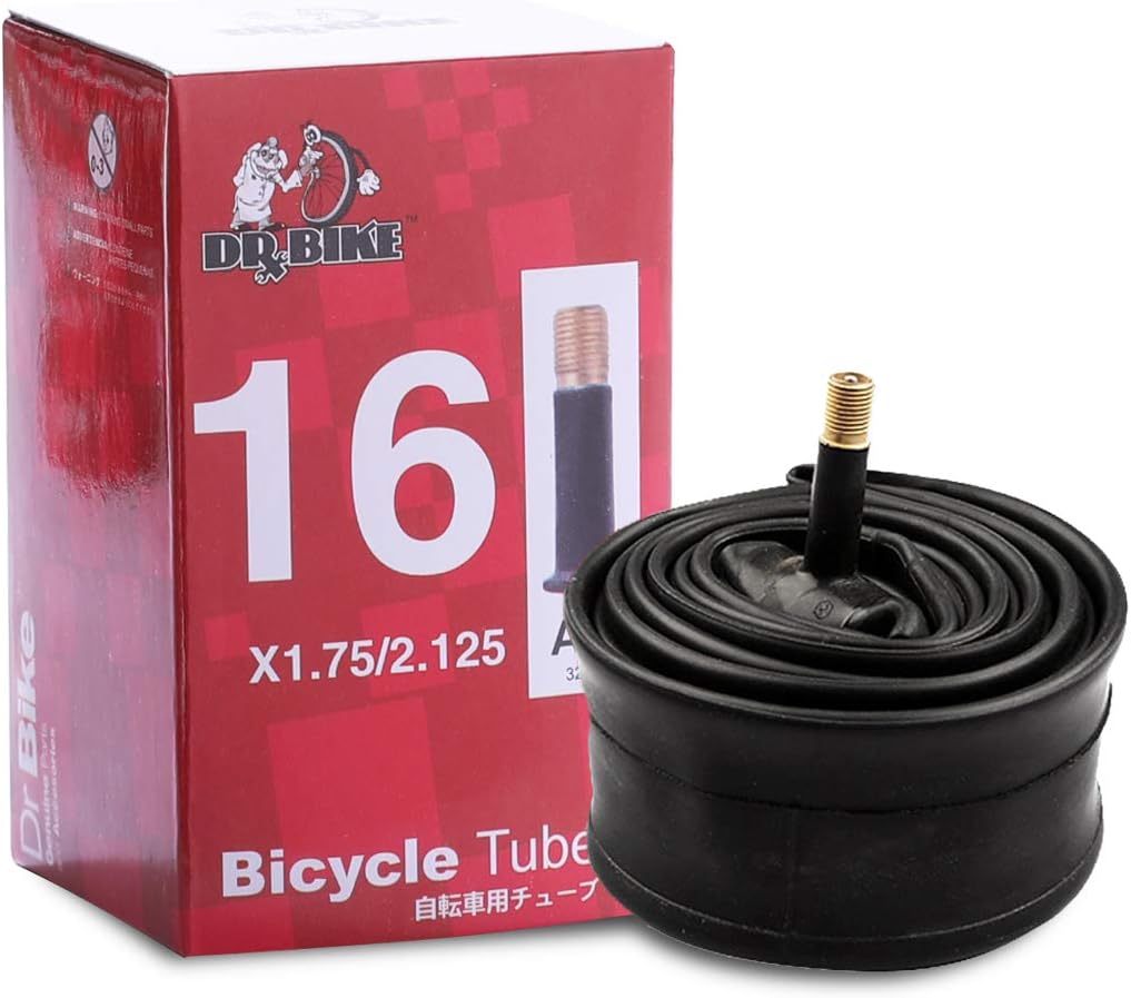 DRBIKE Bike Tubes for 12" 14" 16" 18" 20" 24" 26" Kids Bike Road Bicycle Mountain Bike, Solid Replacement Bike Inner Tube with Schrader Valve, 1 Pack