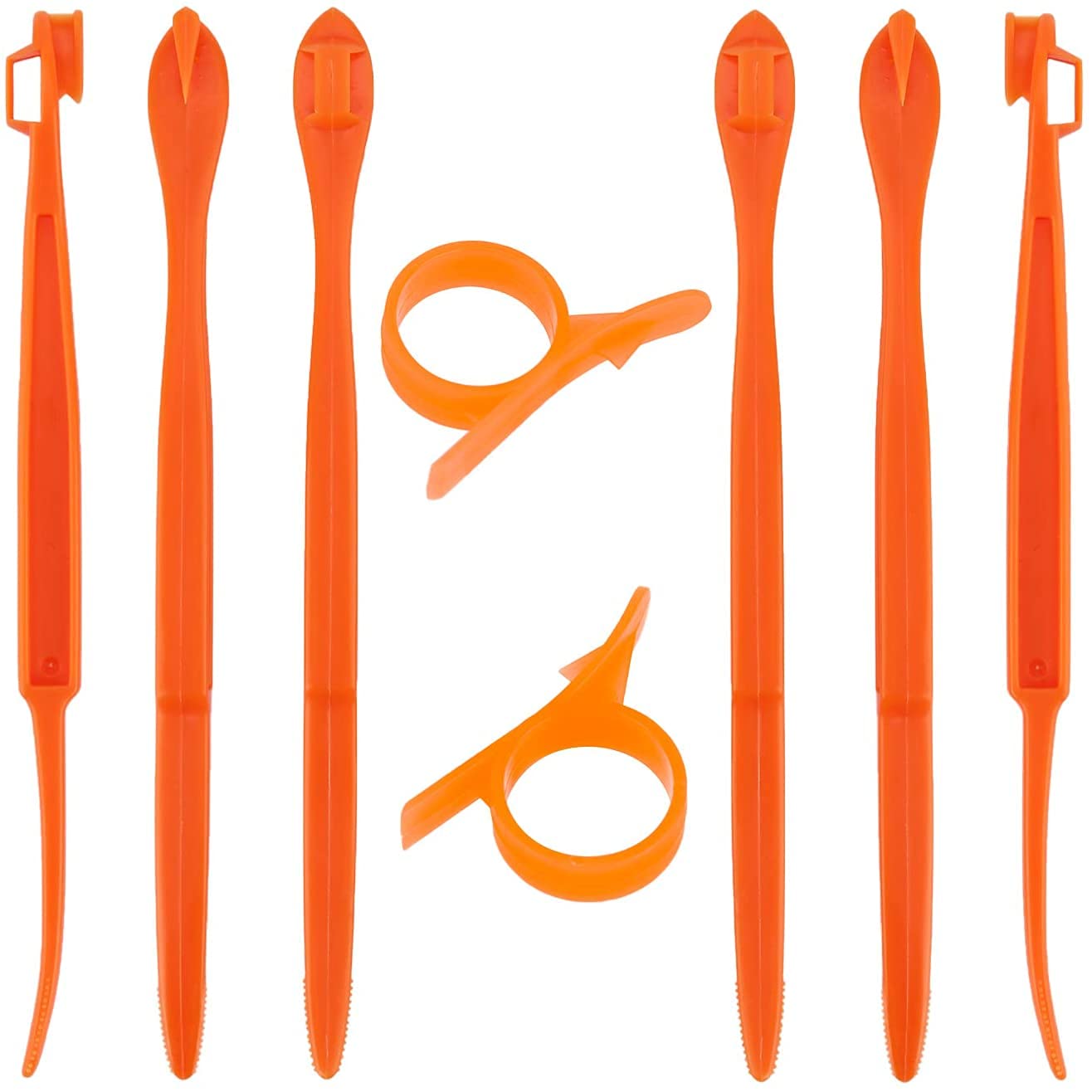 LUTER 8 Pcs Orange Peeler Citrus Remover Plastic Slicer Cutter Easy Fruit Opener Kitchen Gadget for Orange, Avacados