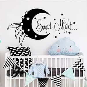 Calcomanía De Pared, Calcomanía De Luna Y Estrella, Decoración De