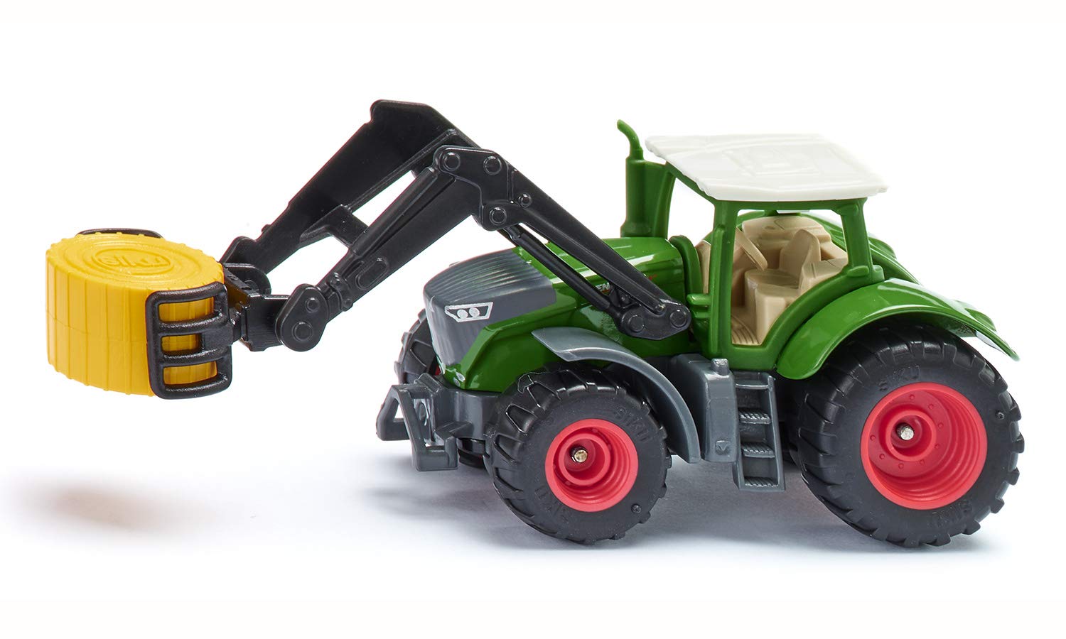 siku 1539, Fendt 1050 Vario Traktor, Metall/Kunststoff, Grün, Schwenkbare Ballenzange und abnehmbare Kabine