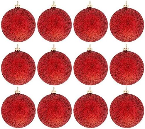 Red Glitter Ball Ornaments Christmas Tree Decoration