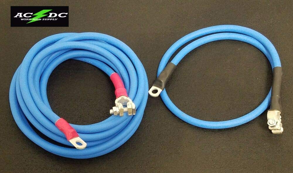 Battery Relocation Kit. # 2 Awg HD welding Cable. Top Post 20' BLUE / 20' BLUE
