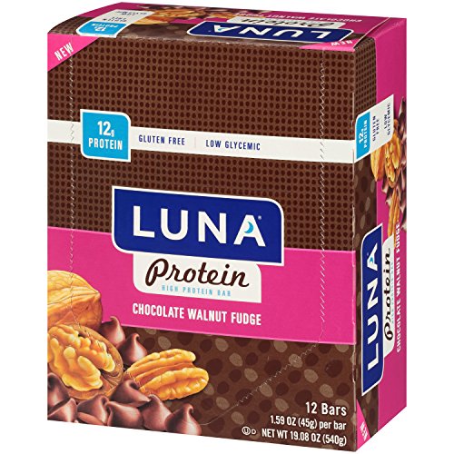 LUNA PROTEIN - Gluten Free Protein Bar - Chocolate Walnut Fudge - (1.59 Ounce Snack Bar, 12 Count)