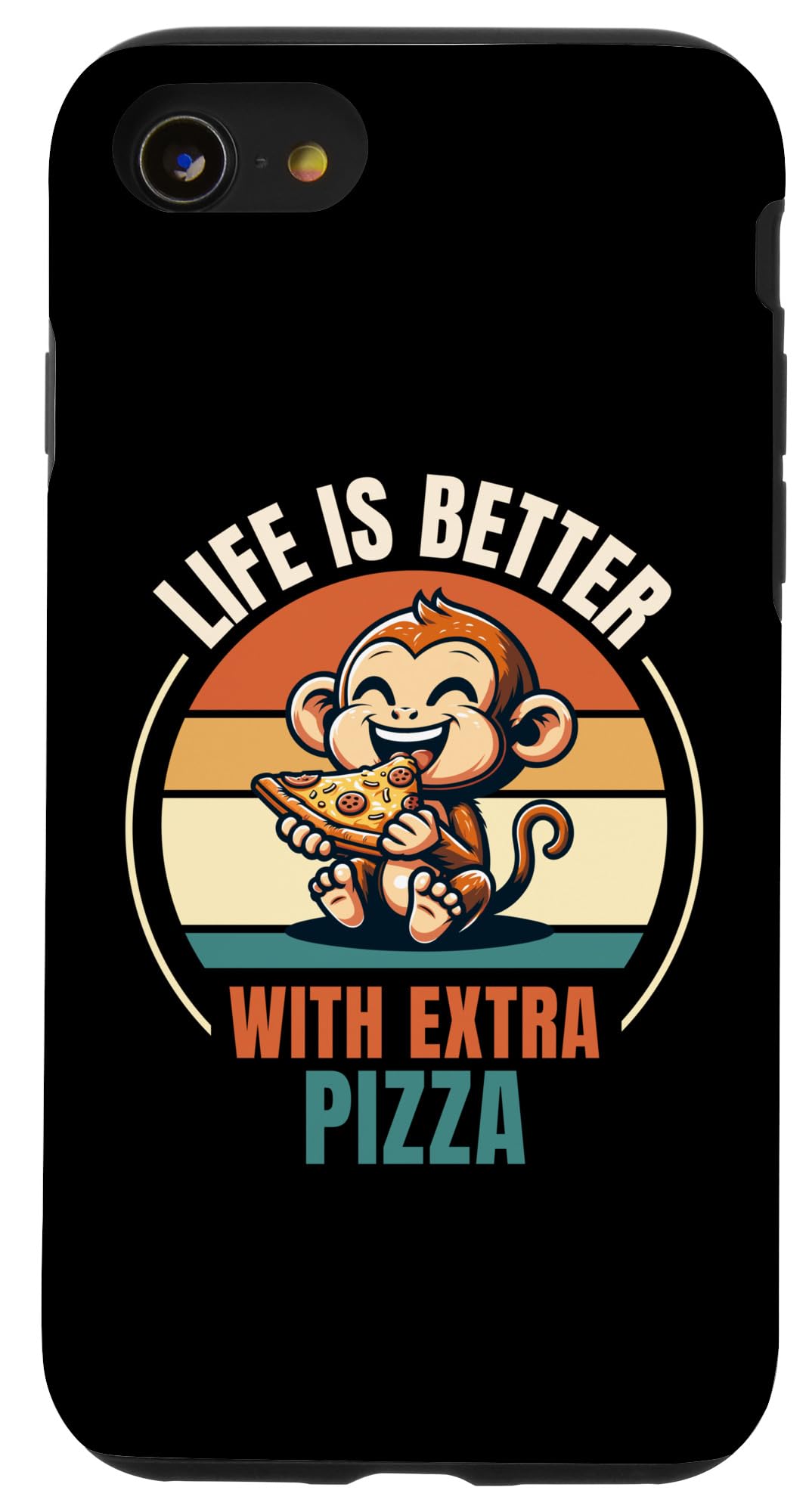 iPhone SE (2020) / 7 / 8 Retro Monkey Pizza Life Is Better With Extra Pizza Case