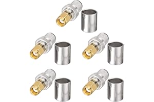 Superbat RP SMA Connectors Kit RP-SMA Male Crimp Solder Connector for LMR400 RG213 RG8 RG8/U Belden-9913 WiFi Antenna Extension Cable 5-Pack