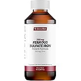 Ferrous Sulfate Liquid Iron Supplement for Adults by Llorens Care - 220 mg in 5 ml Iron Complex Supplement for Anemia and Iron Deficiency. Boost Energy Levels