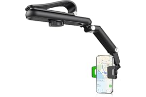 Car Phone Holder Mount for Sun Visor with 360° Swivel Design,Foldable Car Phone Mount for Sun Visor Easily Flat View Cell Pho