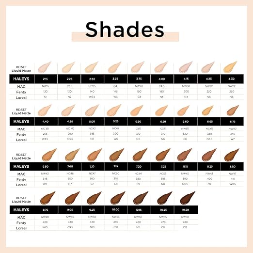 haleys reset liquid matte foundation