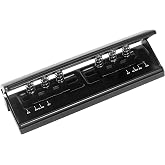 All Metal Adjustable 6-Hole Paper Puncher, A5 A6 A7 6 Ring Punch with Positioning Mark, 6 Sheet Capacities Puncher for Daily Planner, Personal, Agenda, Binder Refill Pages (Black)