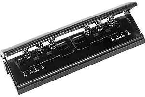 ZOFLY All Metal Adjustable 6-Hole Paper Puncher, A5 A6 A7 6 Ring Punch with Positioning Mark, 6 Sheet Capacities Puncher for Dairy Planner, Personal, Agenda, Binder Refill Pages (Black)