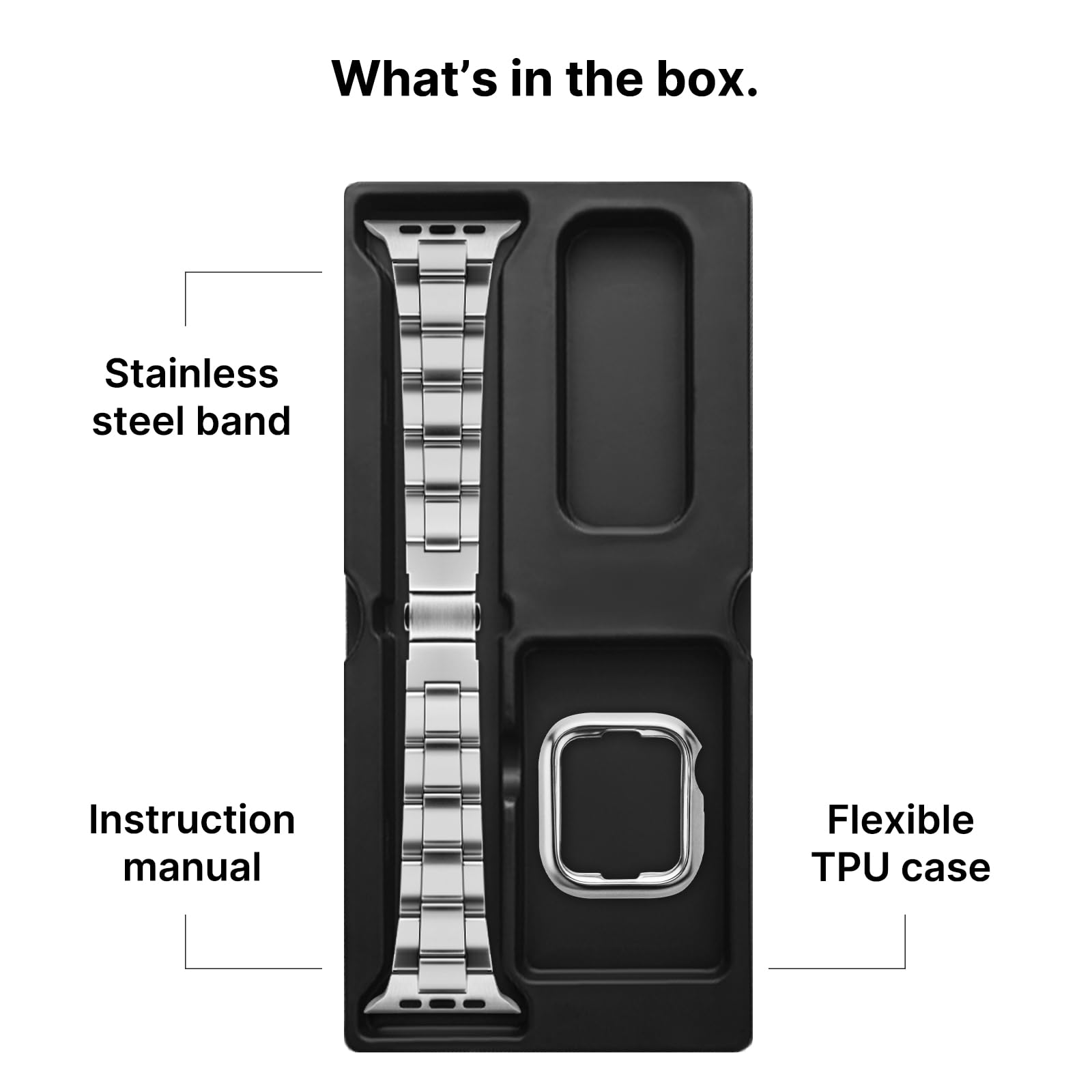 Fullmosa No Tools Needed Compatible with Apple Watch Bands for Women Men 41mm 40mm 38mm 46mm 49mm 45mm 44mm 42mm, Metal Strap with Case for iWatch Series 11 10 9 8 7 6 5 4 3 2 1 SE3/2/1 Ultra3/2/1, 38mm 40mm 41mm, Silver