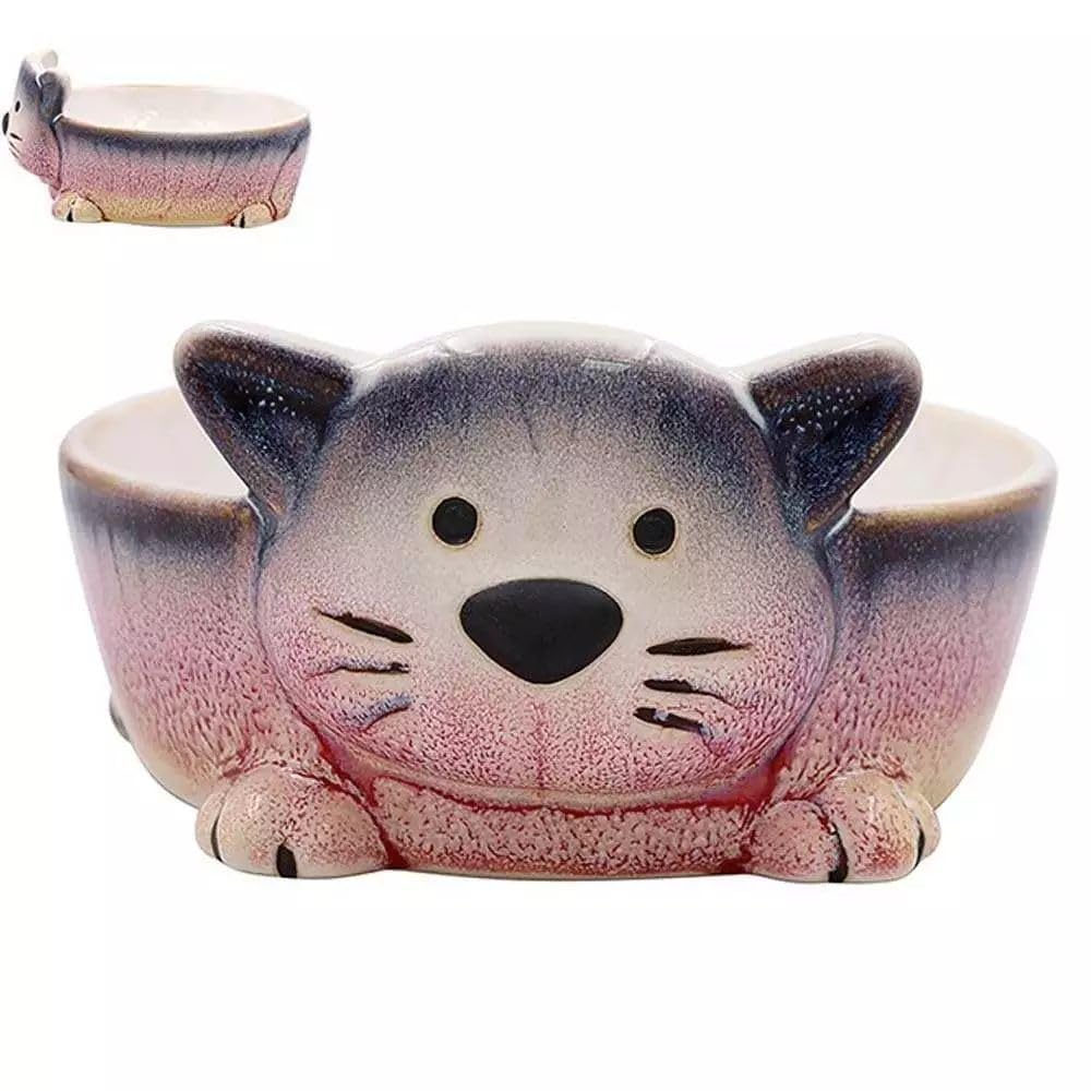 Lesser & Pavey Faithful Friends Cat Bowl | Ceramic Bowl with Modern Designs | Cat Feeding Bowl For Cat | Microwave Safe Bowls Suitable For Any Kitchen