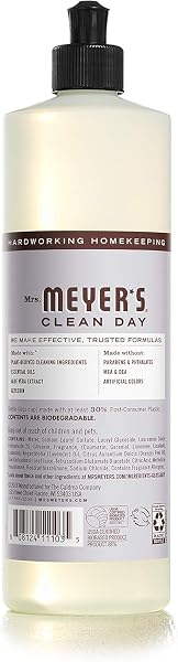 MRS. MEYER’S CLEAN DAY LIQUID DISH SOAP, CRUELTY FREE FORMULA, LAVENDER SCENT, 16 OZ – PACK OF 2