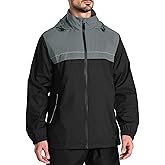 ZITY Men's Rain Jacket Waterproof with Hood Lightweight Windbreaker Jacket for Men Breathable Mesh Raincoat for Hiking Golf