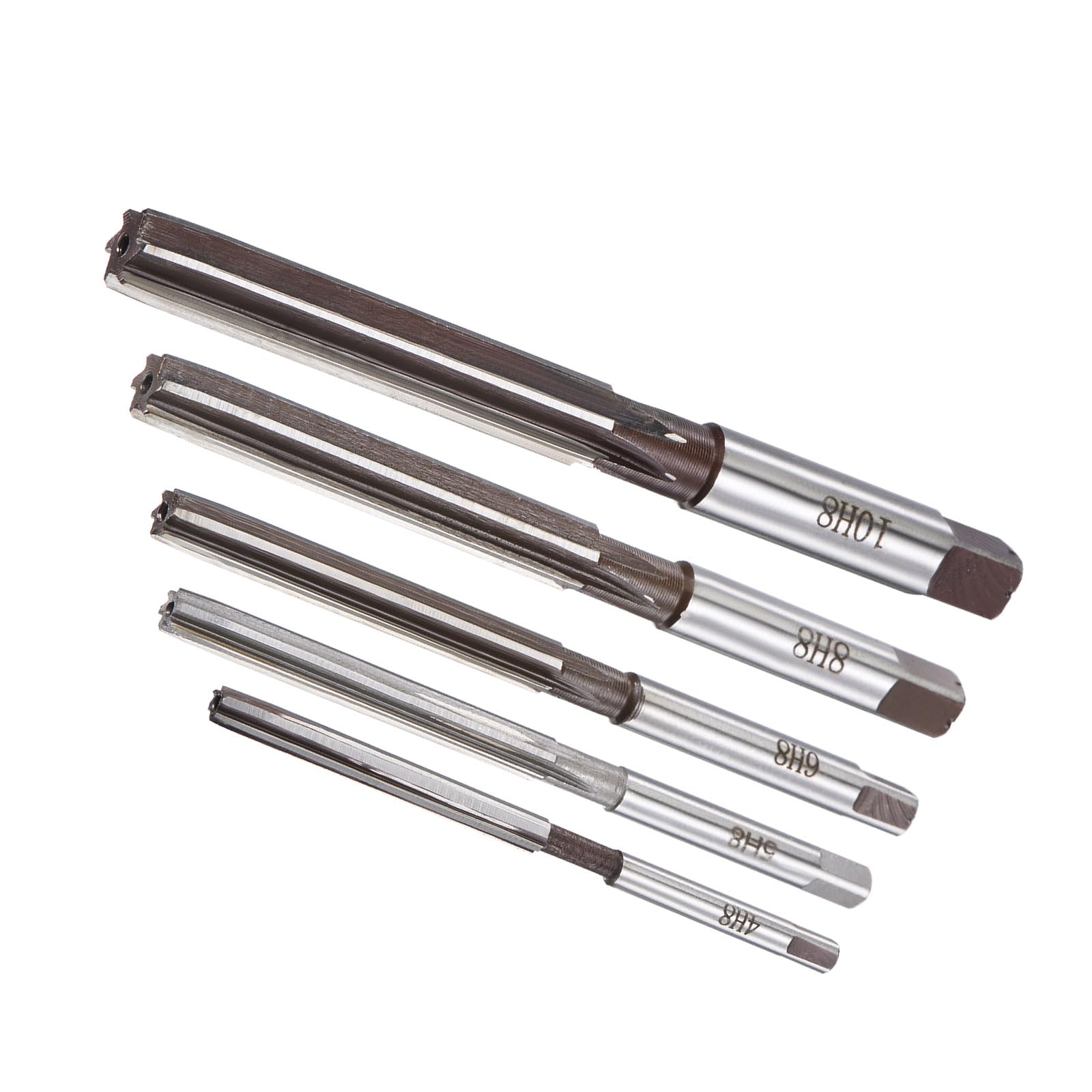 CoCud Hand Reamers Set, 4mm-10mm Cutting Diameter 6 Flutes, Steel Milling Cutter Tool - (Applications: for Aluminum, Copper, Plastic), 5 Pieces