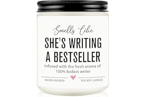 Nuowagify Writer Candle, Writing Writer Gifts for Women, Female, Creative Future Author Gifts for Writers, Cool Presents for Book Novelist Screenwriter, Aspiring Literature Presents for Author Poet