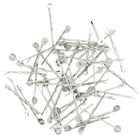 Amazon Co Jp ノーブランド品 ヘアクリップ ヘアピン 金具 Diy 約50個 シルバー 8mm ホビー