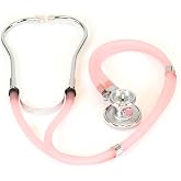 Primacare DS-9295-PK 30" Sprague Rappaport Style Stethoscope for Doctors, Nurses and Medical Students, First Aid Professional Dual Head Cardiology Kit for Men, Women and Pediatric, Pink