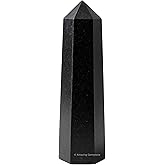 Black Tourmaline Crystal Towers | Natural Healing Crystal Point Obelisk for Reiki Healing and Crystal Grid (2" to 3" Inch)