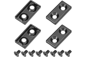 MECCANIXITY 4 Pcs 2040 T-Slot 6.5mm Hole Dia Aluminum Extrusion End Cap 40x20mm Black for Fish Tank Rack, Storage Rack with P