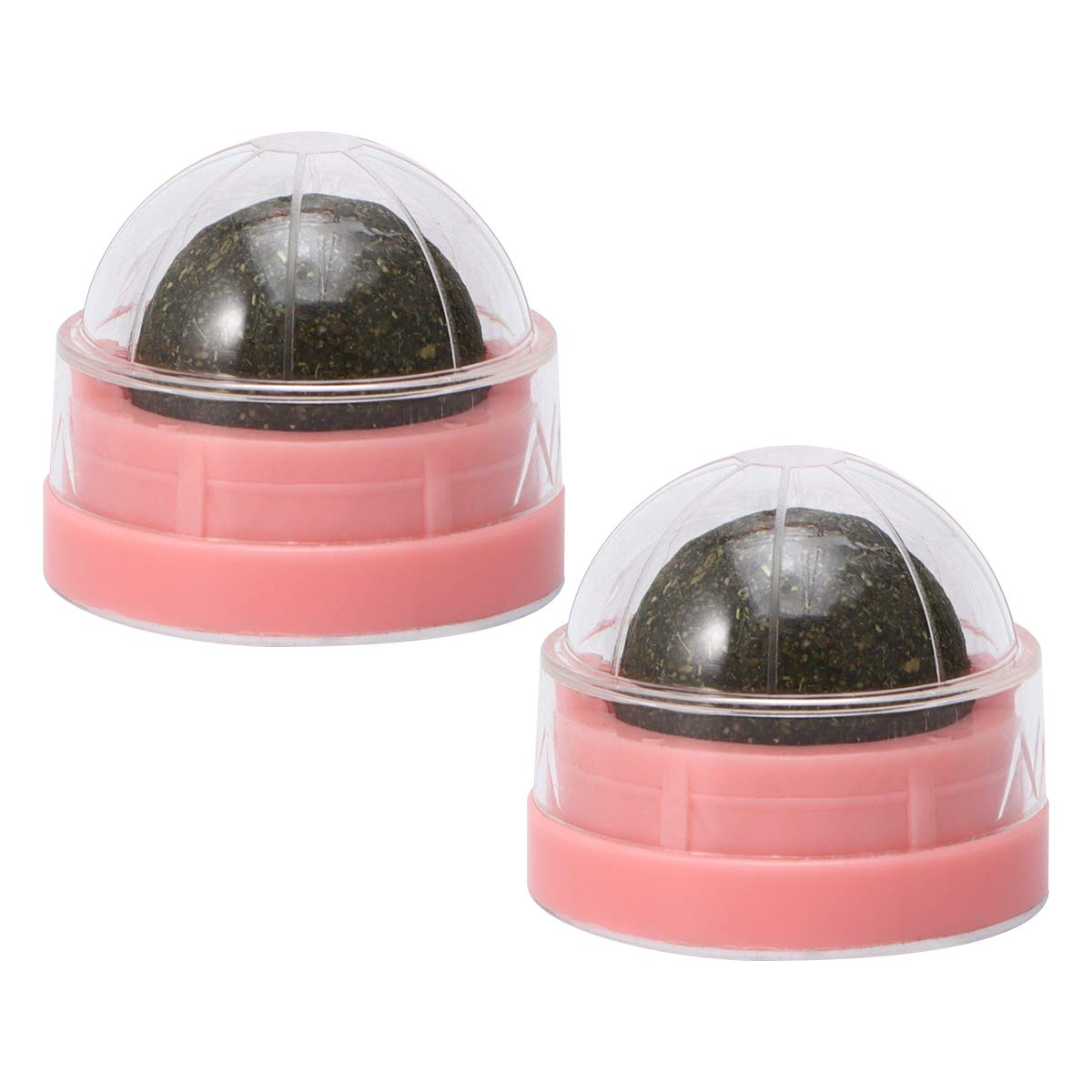 VILLCASE 2PCS Cat Licking Mint Ball Rotatable Natural Cat Catnip Candy Actinidia Polygama Cat Snacks Digestive Aids Cat Treats Pet Supplies for Cats (Random Color)- Cat Kitten Activity Fitness Toy