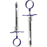 Set of 2 Dental Anesthetic Syringe 1.8mL Self-Aspirating with One Finger Ring Color Handle &amp; Arrow Point Plunger | German Stainless Steel Premium Dental Instruments (Set of 2 - 1.8mL - Blue)