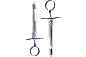 AVON SURGICAL Set of 2 Dental Anesthetic Syringe 1.8mL Self-Aspirating with One Finger Ring Color Handle & Arrow Point Plunger | German Stainless Steel Premium Dental Instruments (Set of 2 - 1.8mL - Blue)