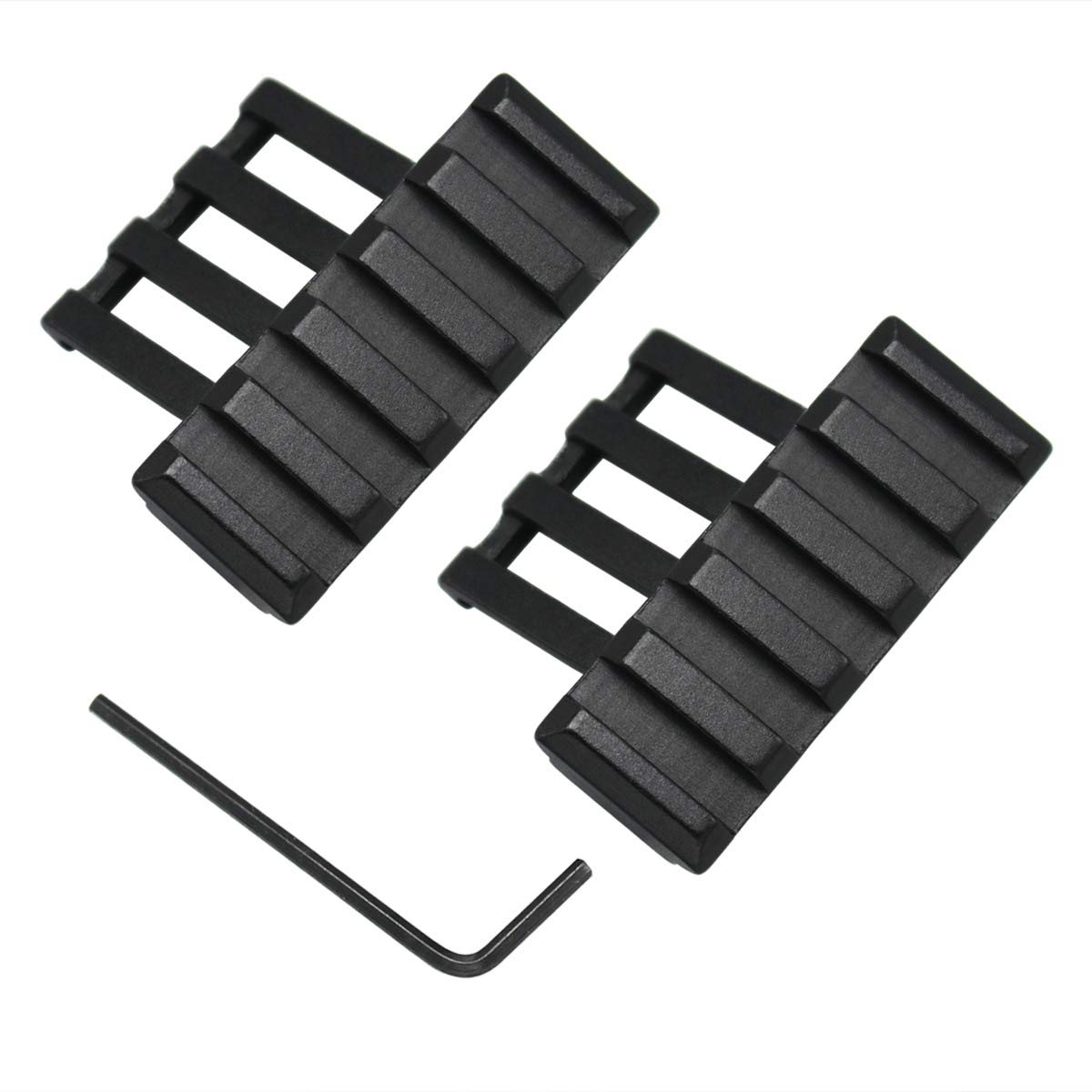 2pcs JCstarrie Tactical 5 Slots 30 Degree Angle Offset Adapter 20mm Weaver Rail Mount Picatinny Scope Rail Base Scope