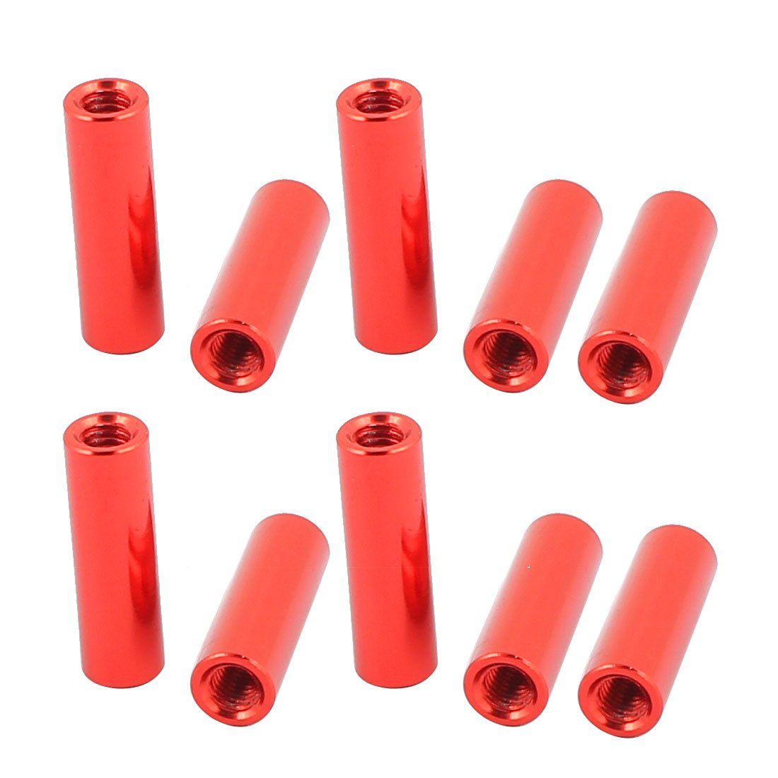Sourcingmap 10 Pcs M3 x 16mm Round Aluminum Column Alloy Standoff Spacer Stud Fastener for Quadcopter Red