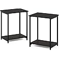 Furinno Simplistic Metal Frame End Table, 2-Pack, Espresso
