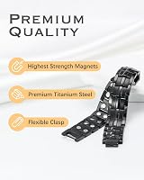 Jeracol Magnetic Bracelet Men Titanium Steel Double Row 44 Magnets Gift Box view 2