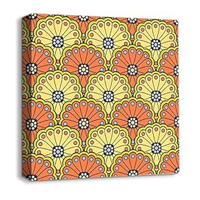 Canvas Wall Art Traditional National Culture Painting Artwork for Home Prints Framed - 12x12 inches