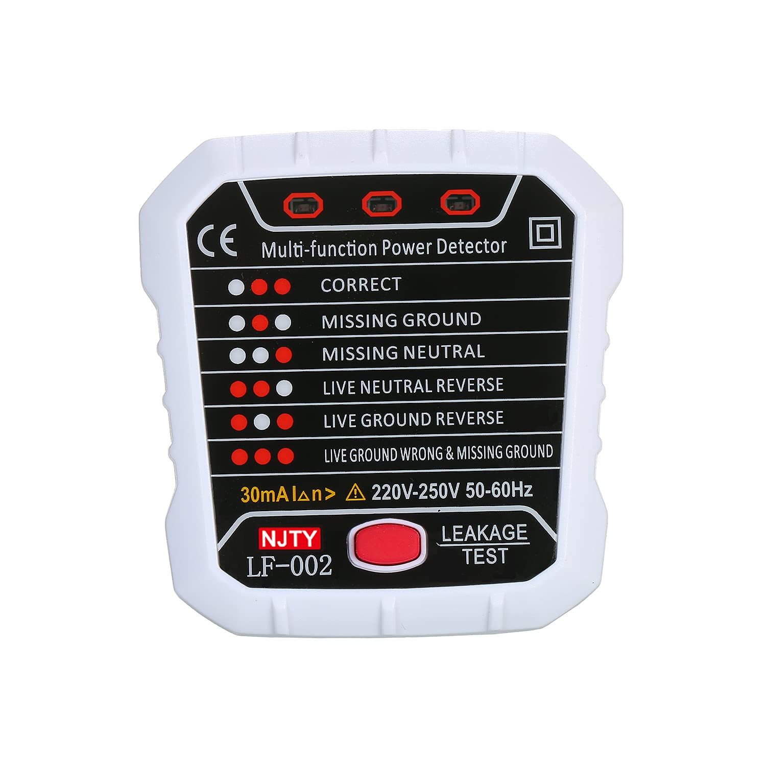 Advanced RCD Electric Socket Tester Automatic Neutral Live Earth Wire Testing Circuit Polarity