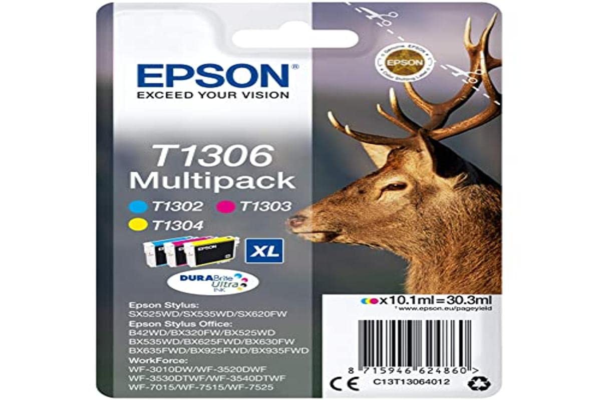 Epson C13T13064022 Original Inkjet Cartridges - Tri-color (Yellow, Magenta, Cyan) (Pack of 3)
