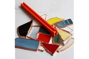 PIAOLGYI Stained Glass Copper Foiling Tool,Hand Foiler 7/32" Foil Crimper,Stained Glass Hand Foiler 7/32",Orange(Glass Don't Include)