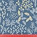 Hanjunzhao Quilting Fabric, Vintage Floral Gray Navy Blue Fat Quarters Fabric Bundles 18 x 22 inch