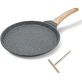 Bobikuke 8 inch Crepe Pan, Nonstick Pan for Crepes Omelette Tortillas Crispy Pancake, Dosa Tawa Tortilla Pan, Griddle Pancake Pan for Roti Indian - Black
