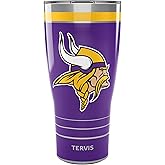 Tervis Traveler NFL Minnesota Vikings - MVP Triple Insulated Tumbler Travel Cup Keeps Drinks Cold & Hot, 30oz, Stainless Steel