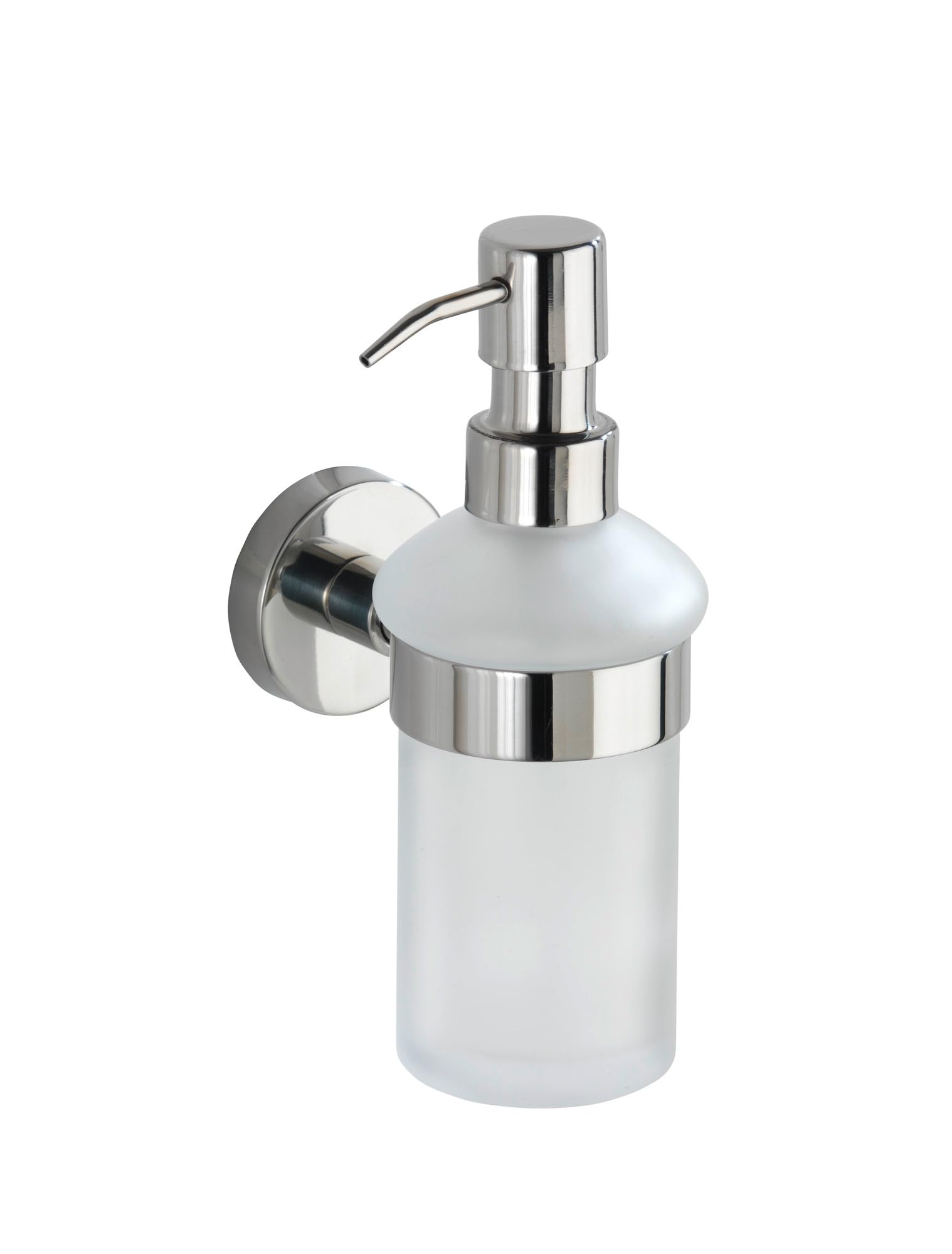 WENKO 20208100 Soap dispenser Bosio Shine, capacity 0.2 L, Metal Stainless steel, 7 x 18 x 11 cm, Shiny
